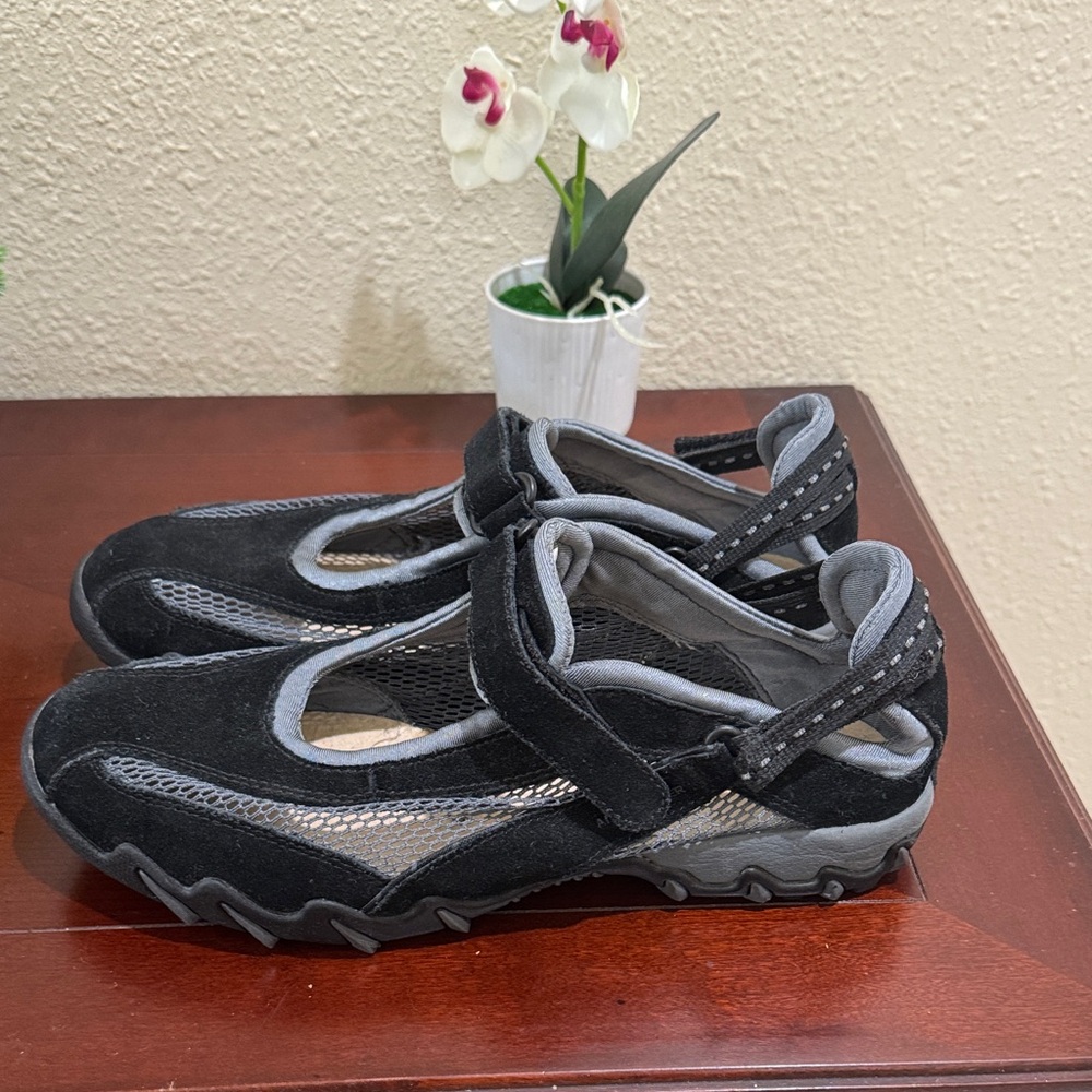 Allrounder by Mephisto Mary Jane Black Suede Comfort Shoes Sz 8 NO INSOLES
